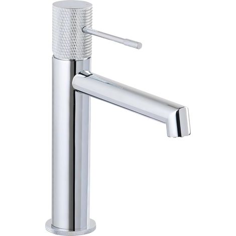 Robinet chromé pour lavabo suspendu – Hauteur 19,7 cm, saillie 14 cm – Débit 5 L/min, dimension compacte (1/5)