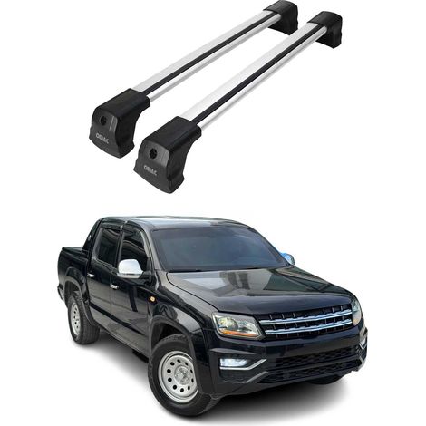 OMAC Barres de toit compatibles avec VW Amarok I 2010-2020 – 2 barres – Antivol inclus – Aluminium Argent (1/4)