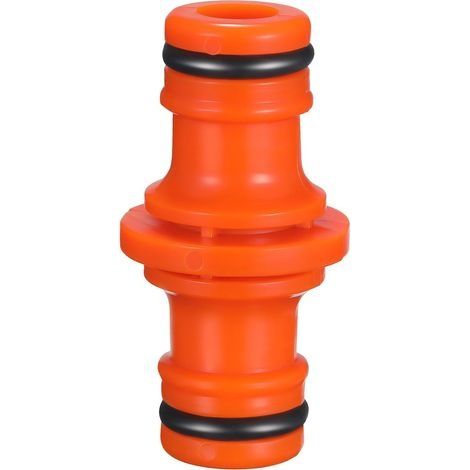 6 Stück Doppel-Schlauchverbinder (Außengewinde) zum Verbinden von Gartenschläuchen (Orange) (1/4)