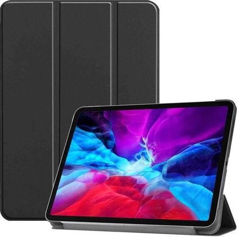 Coque iPad Pro 12.9 2020 - MARQUE - Ultra-Mince - Support Multi-Angle - Cuir PU - Noir (1/4)