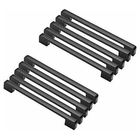 [NON UTILIZZATO] 10 maniglie per mobili, interasse 192 mm, maniglia per porta da cucina nera, maniglia per barra per mobili, maniglia da cucina nera