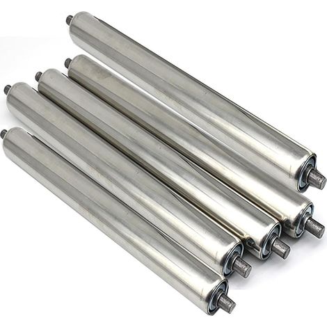 Rulli, rulli di supporto, confezione da 5 rulli per trasportatori industriali per impieghi gravosi, diametro 50, 38, 25 mm, ricambio per trasmissione a gravità con cuscinetto in acciaio (diametro 50 m (1/5)