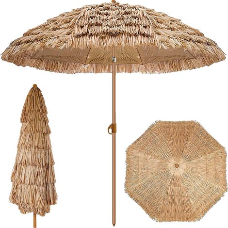Sombrilla de playa, protección UV UPF 30, mecanismo de inclinación ajustable, 200 cm (1/2)