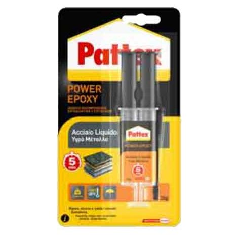 COLLA 'POWER EPOXY ACCIAIO LIQUIDO' SIRINGA 35 gr - PATTEX