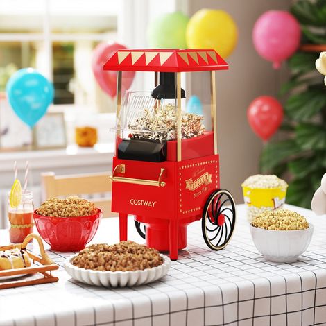 Hot Air Popcorn Maker 1200W, Oil-Free, Retro Red (1/5)