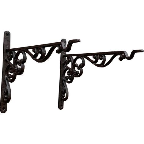 Cast Iron Decorative Hanging Basket Bracket 35cm (Set of 2) (1/5)