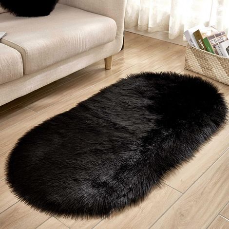 Tapis Faux Peau De Mouton - 40x60 cm - En Polyester Doux - Pour Chambre Salon Bureau Voiture - 1 Pièce (1/5)