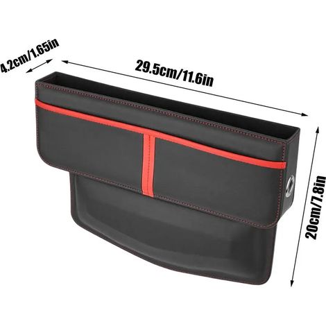 (Noir) Organisateur de rangement pour espace entre les sièges auto, boîte de rangement latérale pour console centrale (1/5)
