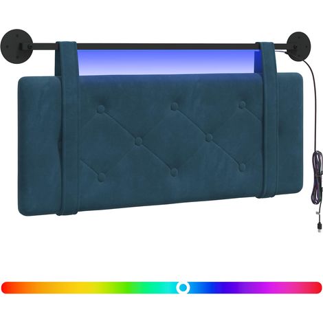 Maison Exclusive - Tête de lit suspendue Avec lumière LED Bleu Velours (1/5)
