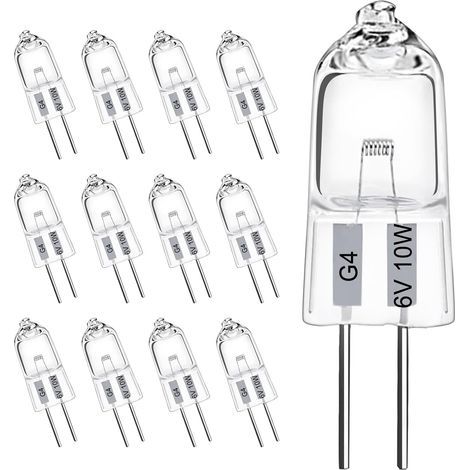 G4-Halogenlampen, 6V 10W, 2-polige, klare Kapsellampe, 2700K warmweiß, dimmbar (12er-Packung) (1/5)