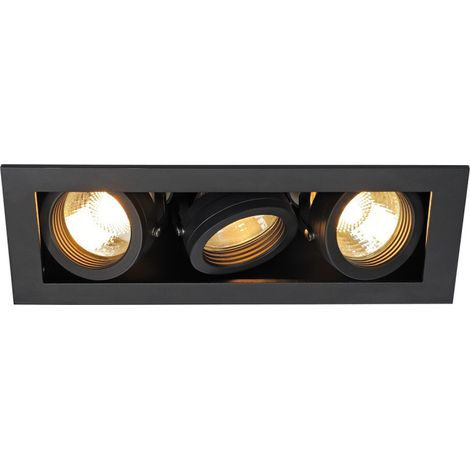 Spot encastré intérieur KADUX triple noir mat GU10/QPAR51 3x 50W max - SLV - 115530