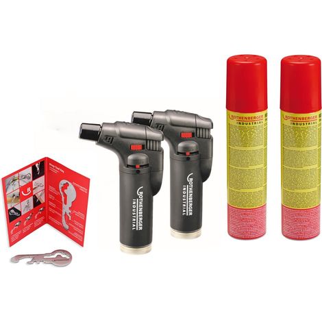 ROTHENBERGER Industrial 2x Sturmfeuerzeug inkl. 2x Nachfüllgas je 100 ml Multifunktionstool 14 Funktionen - 1500005920 (1/5)