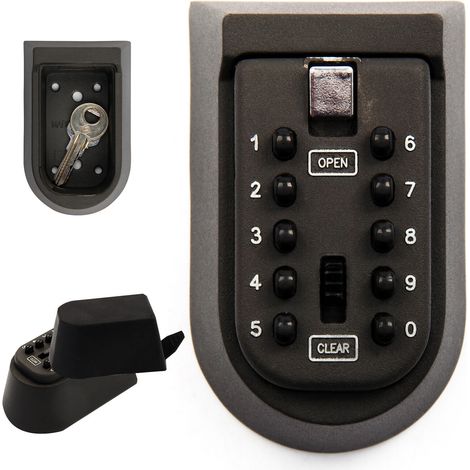 Combination Key Lock Box 10-Digit Combination Top Security Key Box Best Outdoor Waterproof Wall Mounted Safe Key Box for Elderly Parents Spare House Keys Home Garage Office School