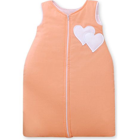 Saco de dormir de algodón para niños M de 6 a 12 meses, TOG 2.5, aislante para todo el año, color melocotón. (1/4)