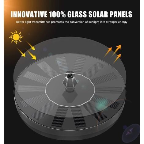 5-W-Solarquelle, 1500-mAh-Akku, Solarpumpe für den Teich, schwimmende Solarquelle verbessert mit 6 verschiedenen Quellen für Gärten, Terrassen und Teiche (1/4)