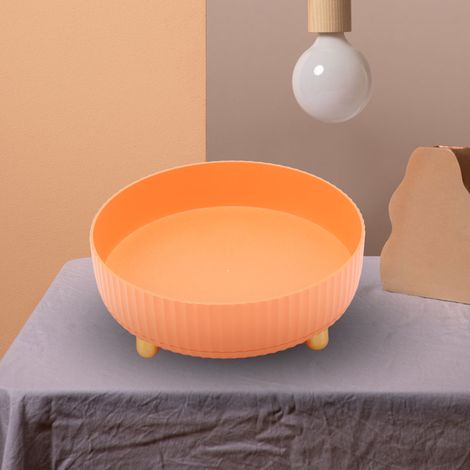 Gewürzschalen im Großhandel, Aufbewahrungsregale für Kosmetik- und Küchenartikel, runde Teller, Obstteller, drehbare Organizer, Büroaufbewahrung, kleine Größe, leuchtendes Orange (1/5)