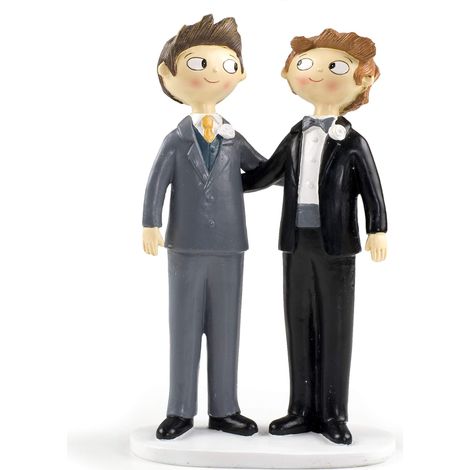Mopec Y845 Figure per Torta Coppia di sposi, Motivo: Due Ragazzi Fun & Pop, 21 cm (1/2)