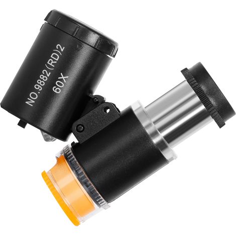 Loupe 60X éclairée avec 2 LED et 1 lampe UV, longueur ajustable, pour bijoutiers, horlogers, gemmologues et amateurs. (1/5)