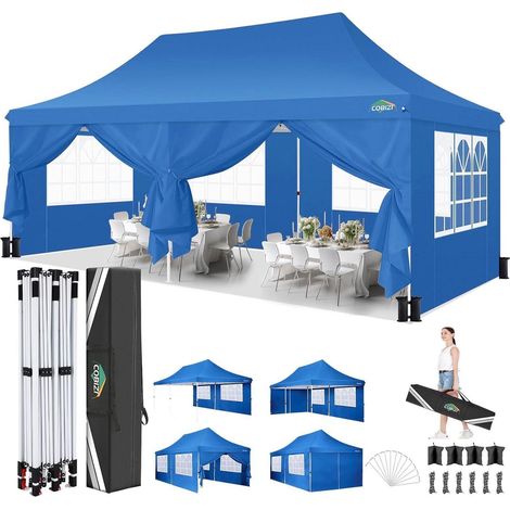 COBIZI Faltpavillon 3x6m Wasserdicht Stabil Partyzelt mit 6 Seitenwänden (1/5)