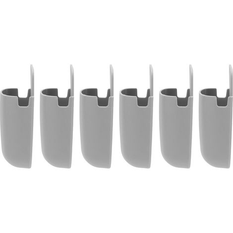 Ensemble de 6 supports muraux pour télécommandes et téléphones, boîte de rangement pour la maison, la table de chevet ou l'école - Gris (1/5)