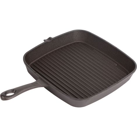 Padella grill antiaderente, manico resistente al calore, conduzione rapida, padella per bistecche con nervature in ferro per cucinare a casa, 24 cm. (1/5)