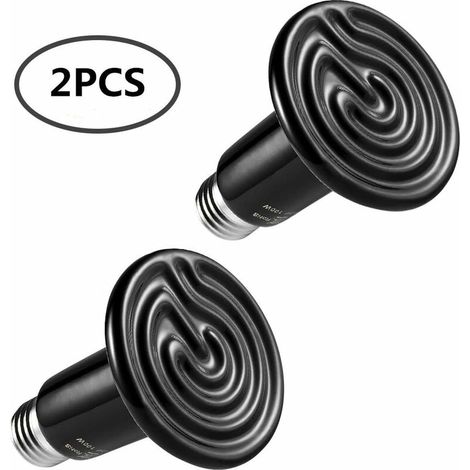 Lampada riscaldante in ceramica per rettili LaBlanc da 100 W - Emettitore di calore E27 per animali domestici - per rettili, tartarughe, lucertole, serpenti, ragni, AC220 V, confezione da 2