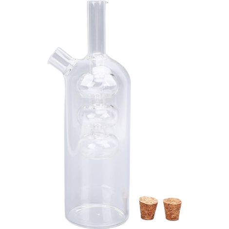Distributeur d'huile d'olive et de vinaigre 2 en 1 en verre avec double bec verseur, flacon huilier-vinaigrier pour la cuisine, style 3 (1/5)
