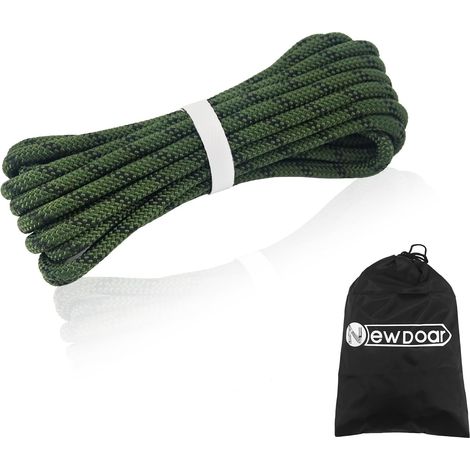 Corde d'escalade Statique 14KN / 18KN 8mm(5/16in)-10mm (3/8in) Corde d'escalade Haute Résistance Corde de Cordon Accessoire à Double Tresse pour Prusik Hauling Dragginge (1/5)