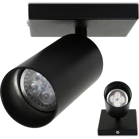 Randaco Deckenstrahler LED Einbaustrahler Spots schwenkbar schwarz-matt GU10 Warmweiß Und zwar für wohnzimmer, küche und so weiter Einzelkopfstrahler (1/5)