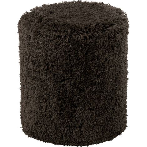 Pouf doux en polyester gris foncé assise cosy et moderne - Gris foncé profond (1/2)