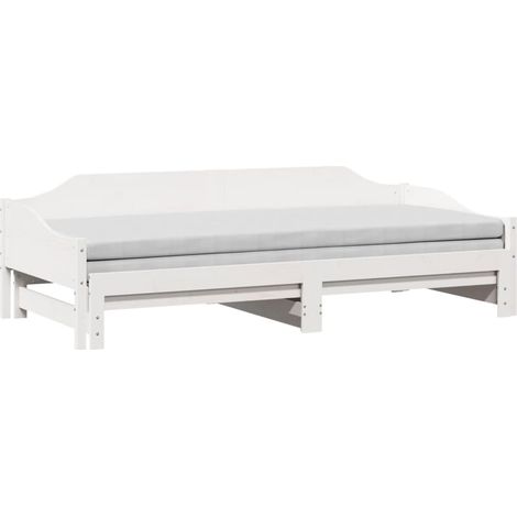 Sofá cama nido madera maciza de pino blanco 90x200 cm vidaXL