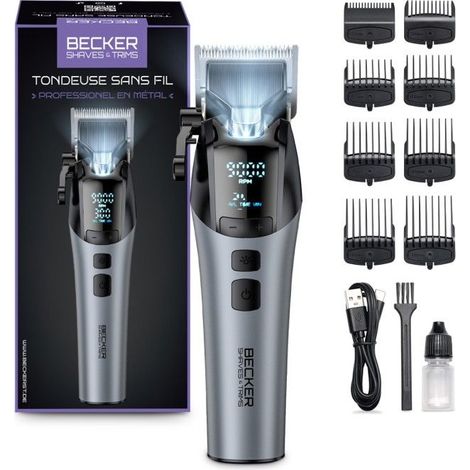 Tondeuse Pro Métal à éclairage Led - 8 Hauteurs De Coupe - X Strim Grey Becker (1/5)