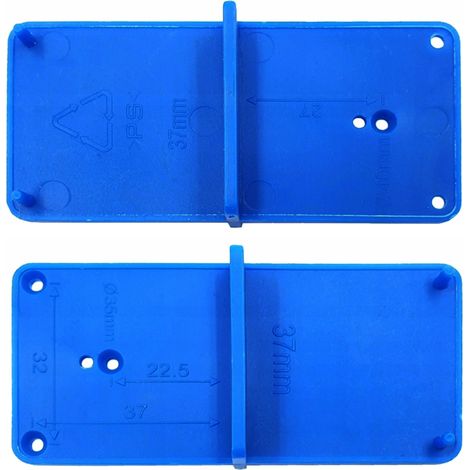Plantilla para el montaje de una bisagra de mueble de 35-40 mm