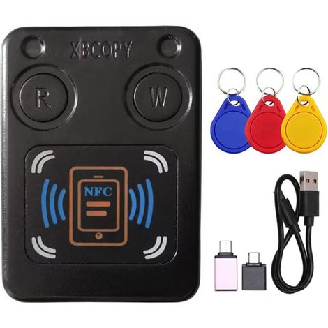 Lector de tarjetas inteligentes NFC RFID + llavero IC 3XCUID 13,56 MHz ID 125 kHz 250 kHz 375 kHz Duplicador de tokens RFID