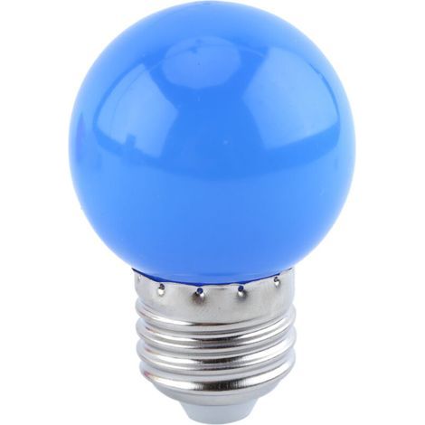 Ampoule LED ronde colorée E27 2W, globe, pour la décoration de la maison, du bar ou d'un magasin, bleue. (1/5)