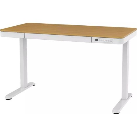 Bureau ACTIVEJET avec réglage électrique de la hauteur 140x70 ET119W-C blanc/chêne (1/5)