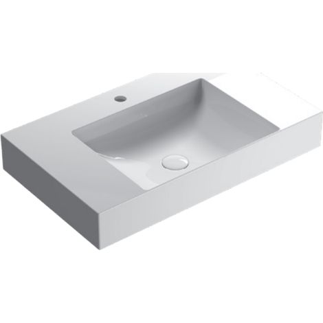 Lavabo in ceramica 80x47 cm Globo T-EDGE Le Lastre B6R82BI  Bianco - Ceramica