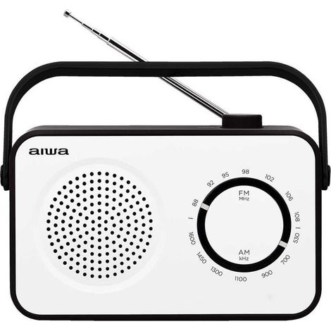 RADIO VINTAGE AIWA R-190BW AM/FM ALTAVOZ 4 Y JACK 3.5mm DISEÑO SOFT TOUCH STYLISH COLOR BLANCO (1/4)