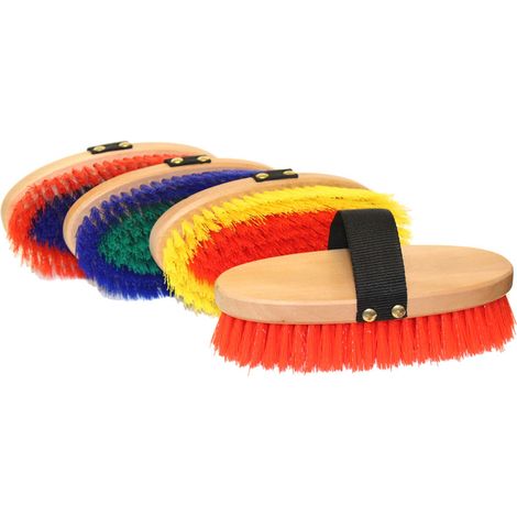 Brosse avec poils synthétiques moyens et dos en bois poli