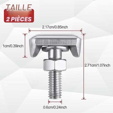 Battery Terminal T Bolt Kit Car Battery Cable Tensioner Stainless Steel Screw T Bolt Terminal Nut Replacement (1/4)