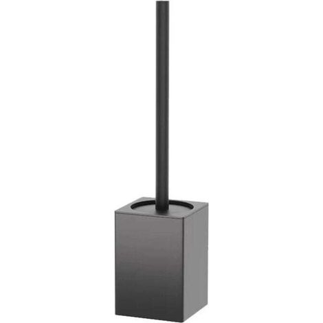 UlisemBrosse WC, brosse de nettoyage pour salle de bain, brosse de toilette murale perforée, ensemble de brosse et support de toilette en aluminium, brosse de cuvette compacte réutilisable, noire (1/4)