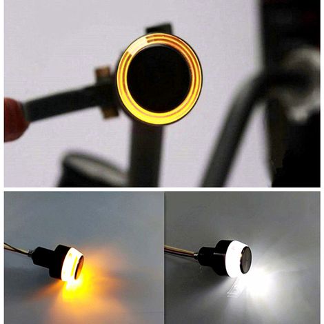 Clignotants LED Moto Guidon 2 Pièces Feux Indicateurs Extrémité Poignée Barre Éclairage Arrière (1/3)