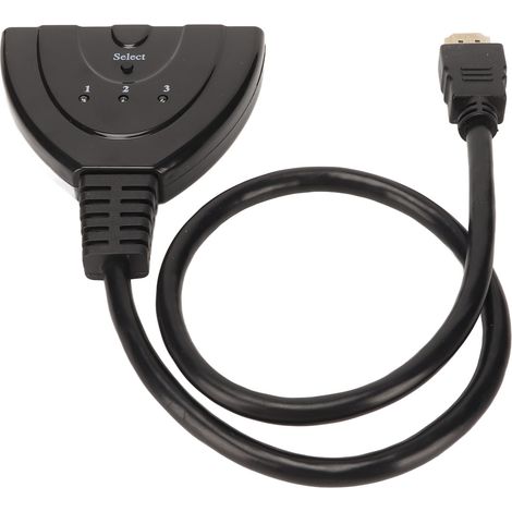 Commutateur HDMI 3 ports, répartiteur HDMI 3x1, 3 entrées, 1 sortie, compatible Full HD 3D 1080p HDCP, compatible avec TVHD, DVD, PS3, PS4, Xbox One, Blu-ray et Apple TV. (1/5)