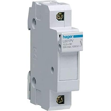 Porte-fusible Hager L501PV 1000 DC 32A 1 pôle