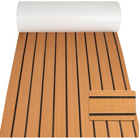 1 Tapis de sol, mousse EVA, antidérapant, imitation teck, marron, pour pont de bateau (1/5)