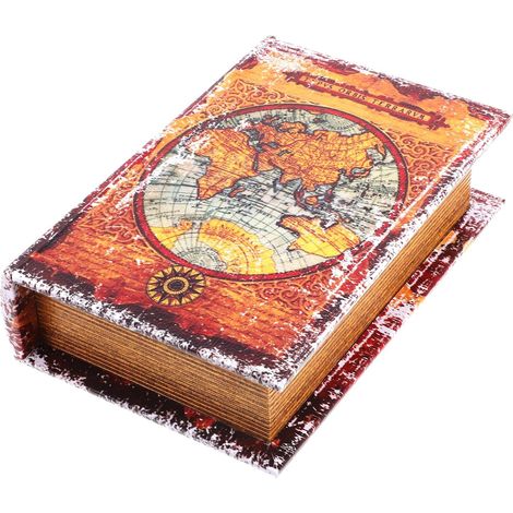 Boîte de Rangement Livre Factice Rétro en Panneau Dense (1/5)