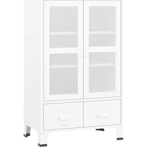 Maison Exclusive - Armadio Classificatore Industriale Bianco 70x40x115 cm Metallo (1/5)