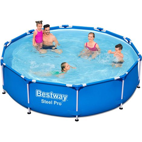 Kit Piscina fuori terra tubolare BESTWAY - Steel Pro™ - 305 x 76 cm - Rotonda (Con pompa di filtrazione inclusa) (1/10)