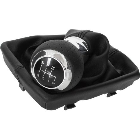 Pomello del cambio Audi A4 B8 07-15 NERO + CROMATO a 6 velocità + CUFFIE NERE (1/5)