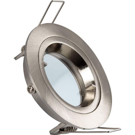 Portafaretto Downlight Circolare Argento per Lampadina LED GU10/GU5.3 Foro Ø 65 mm Argento